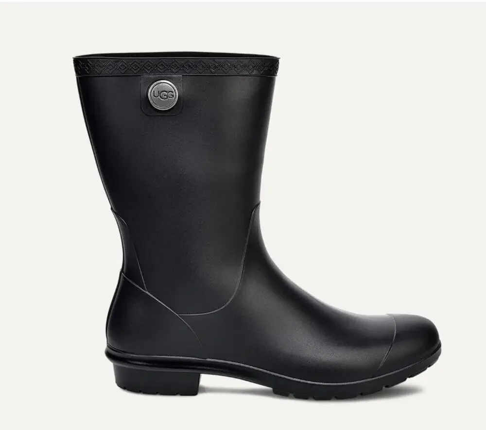 UGG Sienna Black Matte Waterproof Rain Boots NEW Size 6
